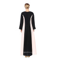 Moda dubai abaya lace splicing vestido largo musulmán mujeres poliéster ropa islámica vestido